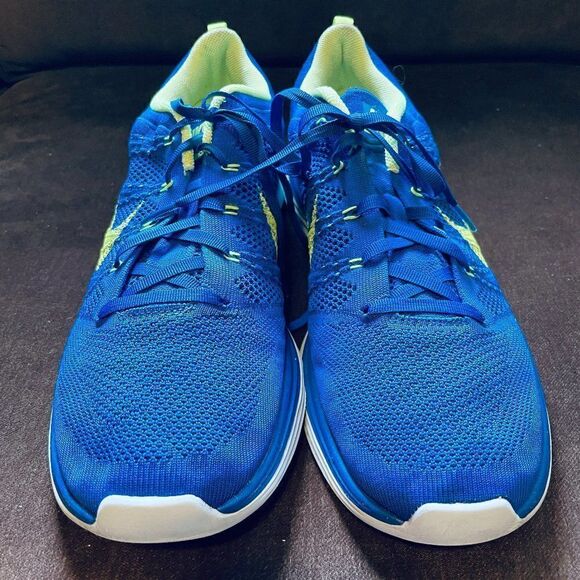 Xlnt Nike Flyknit Lunar 1 Men’s 10 US 44 EUR blue Volt - Picture 8 of 9